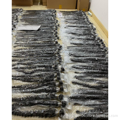 Populaire Meche bresilienne extensions de cheveux humain couleur deep wave bundles with frontal closure cheveux humain
